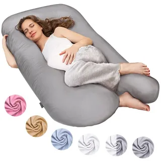 Smoothy XXL Schwangerschaftskissen Lagerungskissen, Baby-Kissen & Stillkissen in U-Form mit abnehmbarem & waschbarem Bezug aus 100% Baumwolle (Classic XXL, 150 x 80 cm,