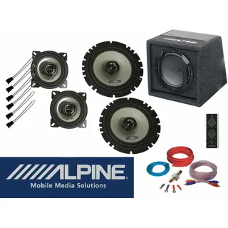 Alpine Komplett Set passend für  VW T4 Lautsprecher Tür vorn Armaturenbrett  Aktiv Subwoofer