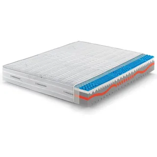 Marcapiuma – Matratze aus französischem Memory-Schaum 140 x 205 Höhe 25 cm – Sunshine – Härtegrad H2 mittel – Medizinprodukt – Bezug aus Karbon-Silber abnehmbar milbendicht 100% Made in Italy
