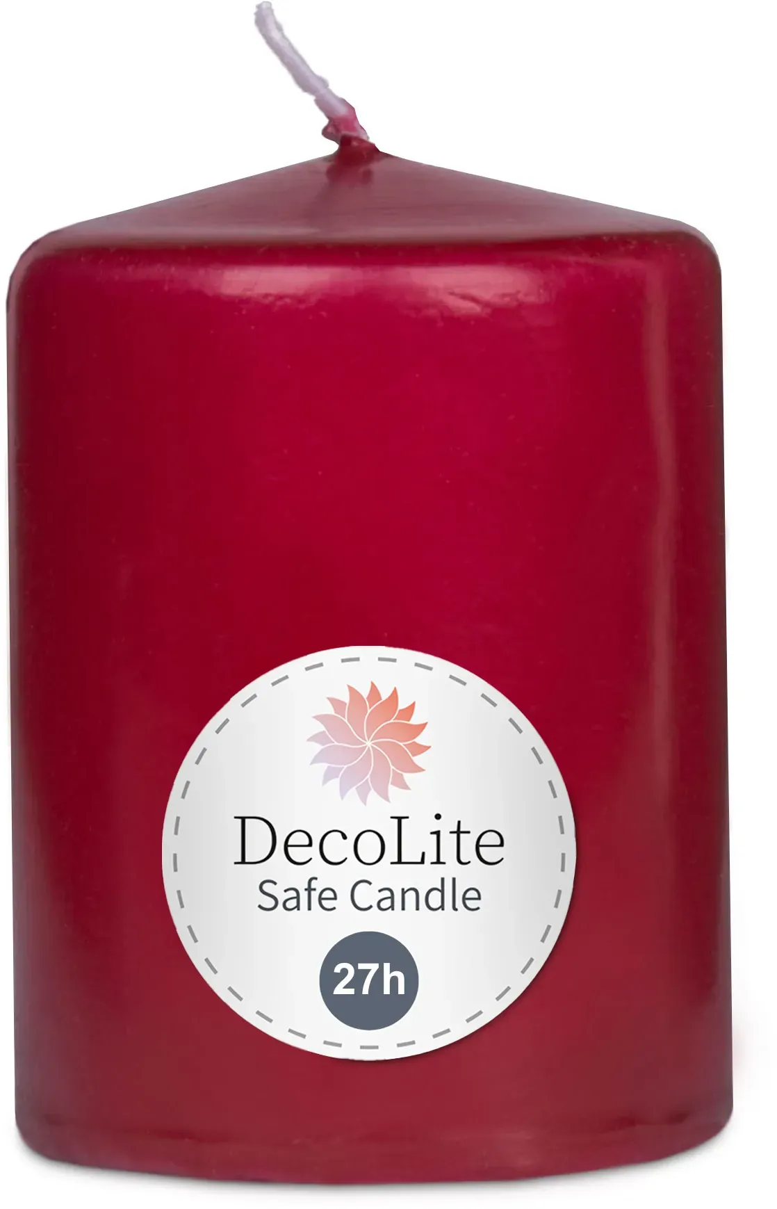 DecoLite: Stumpenkerzen 80/60 mm (Safe Candle) - 12 Stück - lila