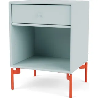Dream Nachtschrank hell himmelblau auf roten Beinen