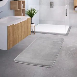 TT Home Badezimmer Badematte Duschmatte rutschfest Waschbar Memory Schaum Stein Muster, Farbe: Grau 3, Größe:50x80 cm