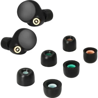 kwmobile 6X Ersatz In Ear Kopfhörer kompatibel mit Sony WF-1000XM4-3 Größen - Polster Ohrstöpsel In-Ear Ohrhörer - Schwarz