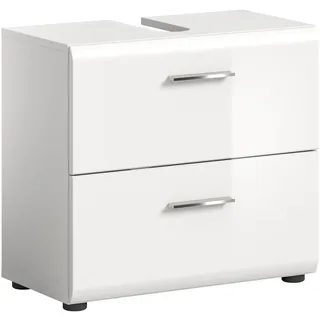 xonox.home Waschbeckenunterschrank Ice 60 cm x 54 cm x 32 cm Weiß-Weiß