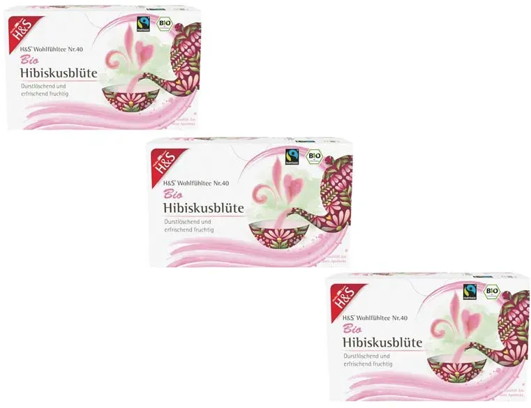 H&S Wohlfühltee Bio Hibiskusblüte 3er Set 3X20X1,75 St Filterbeutel