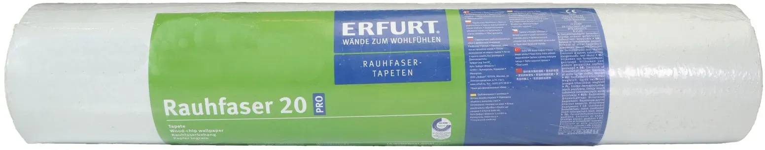 ERFURT Rauhfaser Tapete 20 Pro, feine Struktur, 33,5 x 0,53 m, ausreichend für 1...