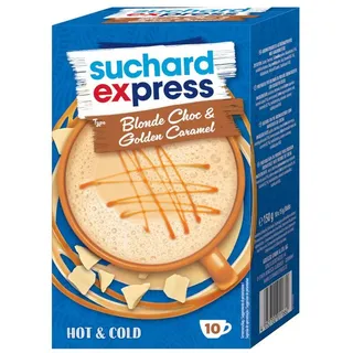 Suchard Express Blonde Choc & Golden Caramel, Pulver, 3% Kakaobutter, 10 Portionsbeutel