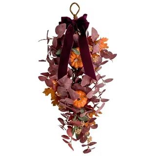 Next Dekokranz Türschmuck mit herbstlichem Kürbisdesign lila