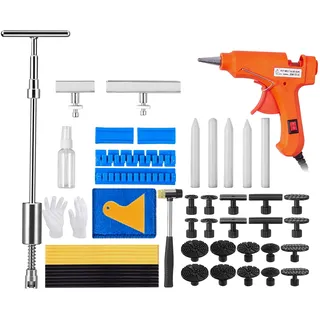 Mophorn vevor 52-teiliger Ausbeulen-Abzieher Ausbeulwerkzeug Dellen-Reparaturset, inkl. 20 Brückenabziehlaschen & 2 x Abisolierungsnut, 2 in 1