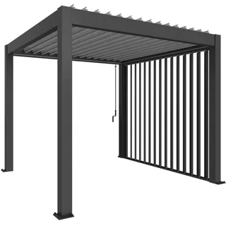 Biohort Lamellenseitenwand zu Pergola 10 x 235 x 327 cm Dunkelgrau-Metallic
