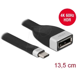 DELOCK 86731 - Adapterkabel USB C  > DP, 4K@60Hz, flach, 13,5 cm