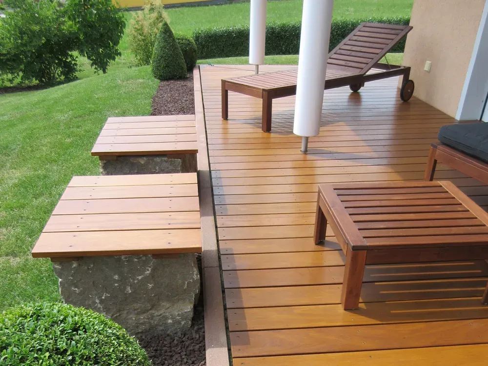 Garapa Terrassendielen, 25x90 mm, KD, glatt/glatt