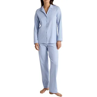 CALIDA Night Lovers Pyjama, durchgeknöpft Damen, aus 100% PIMA-Baumwolle, mit stoffbezogenem Gummibund - 48-50