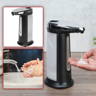 Automatischer Seifenspender (berührungslos): Infrarot-Sensor, 400ml - Edelstahl-Optik (ABS-Chrom), edles Design - Maximale Hygiene