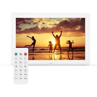 Digitaler Bilderrahmen, 12 Zoll 1280 x 800 HD Digital Album Elektronischen Bilderrahmen mit Fernbedienung, Foto/Musik/Video/Kalender/Wecker, Unterstützt 32 GB Wandmontierbarer Digitale Bilderrahmen