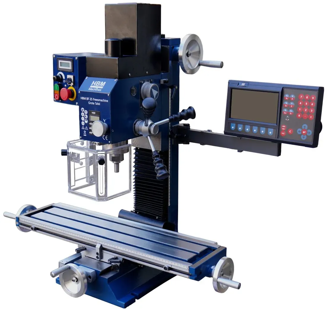 HBM Fräsmaschine BF 25 mit großem Tisch DRO