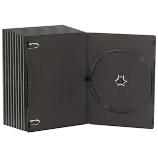 PEARL DVD Cover: DVD Slim (7mm) Einzel Box 10er-Set Schwarz (Hülle Slim, Huellen, Blu)