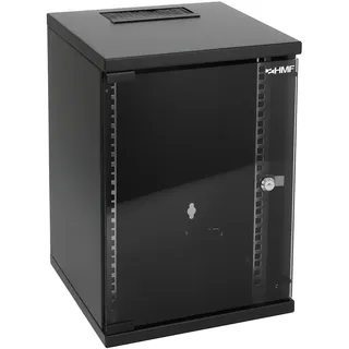 HMF 63409-02 Serverschrank 10 Zoll, 9 HE, 300 Mm Tiefe, Voll Montiert, Glastür, Schwarz