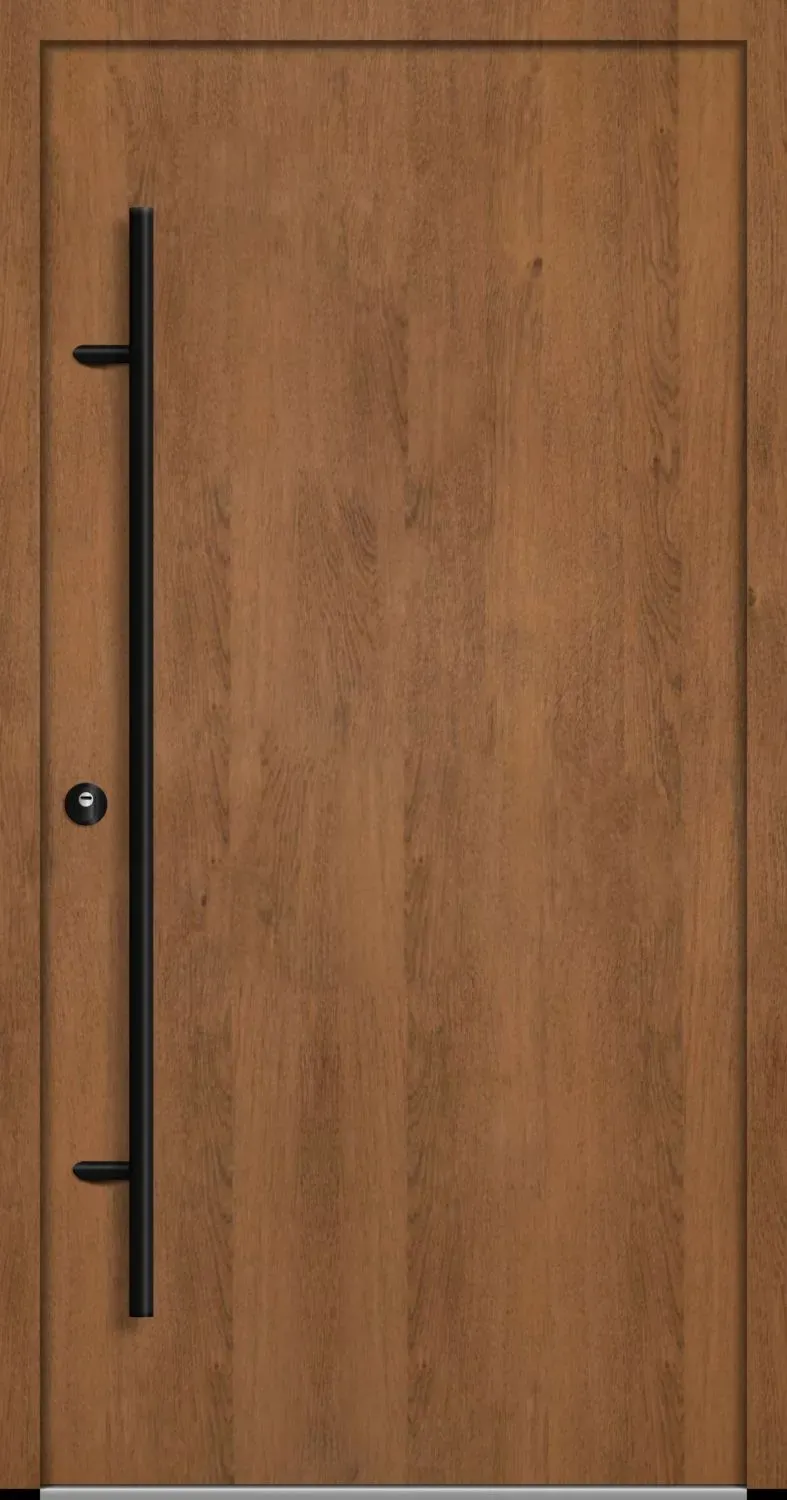 Aluminium Haustür "VALERIA" BLACKLINE 68 mm energiesparend Winchester holzähnlich beidseitig innen öffnend DIN links