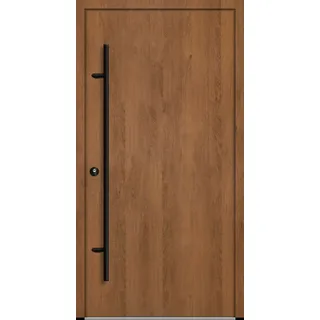 Aluminium Haustür "VALERIA" BLACKLINE 68 mm energiesparend Winchester holzähnlich beidseitig innen öffnend DIN links