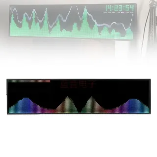 BDJSN 20 Zoll Professionelle Musikrhythmusspektrumanzeige, 36 Anzeigestile, 16 Farben, 6 Gleitkommazahlen, 4 Frequenzbereiche, Sprachsteuerung + Leitungssteuerung