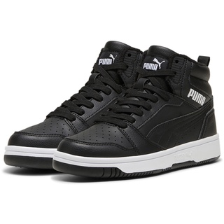 Puma Rebound V6 Mid Wtr Jr Sneaker, Black White, 37.5 EU