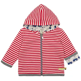 loud + proud Wendejacke mit Streifen Bio Baumwolle, GOTS rot 50/56