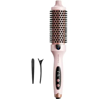 wavytalk Thermobürste, Thermal Brush Blowout Boost Ionische Lockenbürste, Macht Haar Glatt und Glänzend, 5 Temperaturstufen, Haar schonend, 38mm Fass, Doppelspannung, Eurostecker, Sakura Rosa