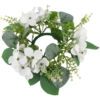 Neamou Blumenkerzenkranz, Kerzenringe für Säulen | Künstlicher Blumenkerzenring 10 Zoll,Künstlicher Küchenschrank-, Eukalyptus-, Bauernhaus- für den Frühling, für Tür, Wand, Fenster
