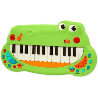 PLAY BT4680Z Battat Krokodil Keyboard Piano mit 5 Instrument Geräuschen und Musik – Kinder Klavier Spielzeug ab 3 Jahren, Grün