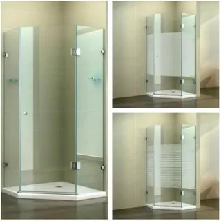 dein bau projekt Glasdusche Teilsatiniert Größe:80 x 80 x 190 cm ohne Duschtasse und Ablauf