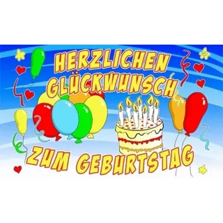 trends4cents Flagge Flagge 90 x 150 cm Hissfahne Bundesland Sturmflagge Hissfahne (Herzlichen Glückwunsch zum Geburtstag), für Fahnenmaste Herzlichen Glückwunsch zum Geburtstag