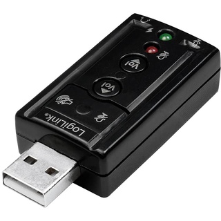 LogiLink USB Soundkarte mit Virtual 7.1 Soundeffekt, Lautsprecher/Mikrofon/Headset/IP Telefon mit dem PC Verbinden