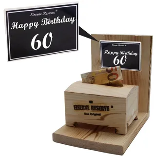 Originelle lustige Geldgeschenke zum 60. Geburtstag Geschenkideen für Männer und Frauen - Geldbox Text s/w Happy Birthday 60 Geburtstag