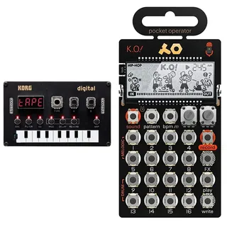 KORG Nu:Tekt NTS-1 Digital Synth Kit & Teenage Engineering PO-33 KO Pocket Operator - Mini Sampler mit 40 Sekunden Sample-Speicher und eingebautem Mikrofon
