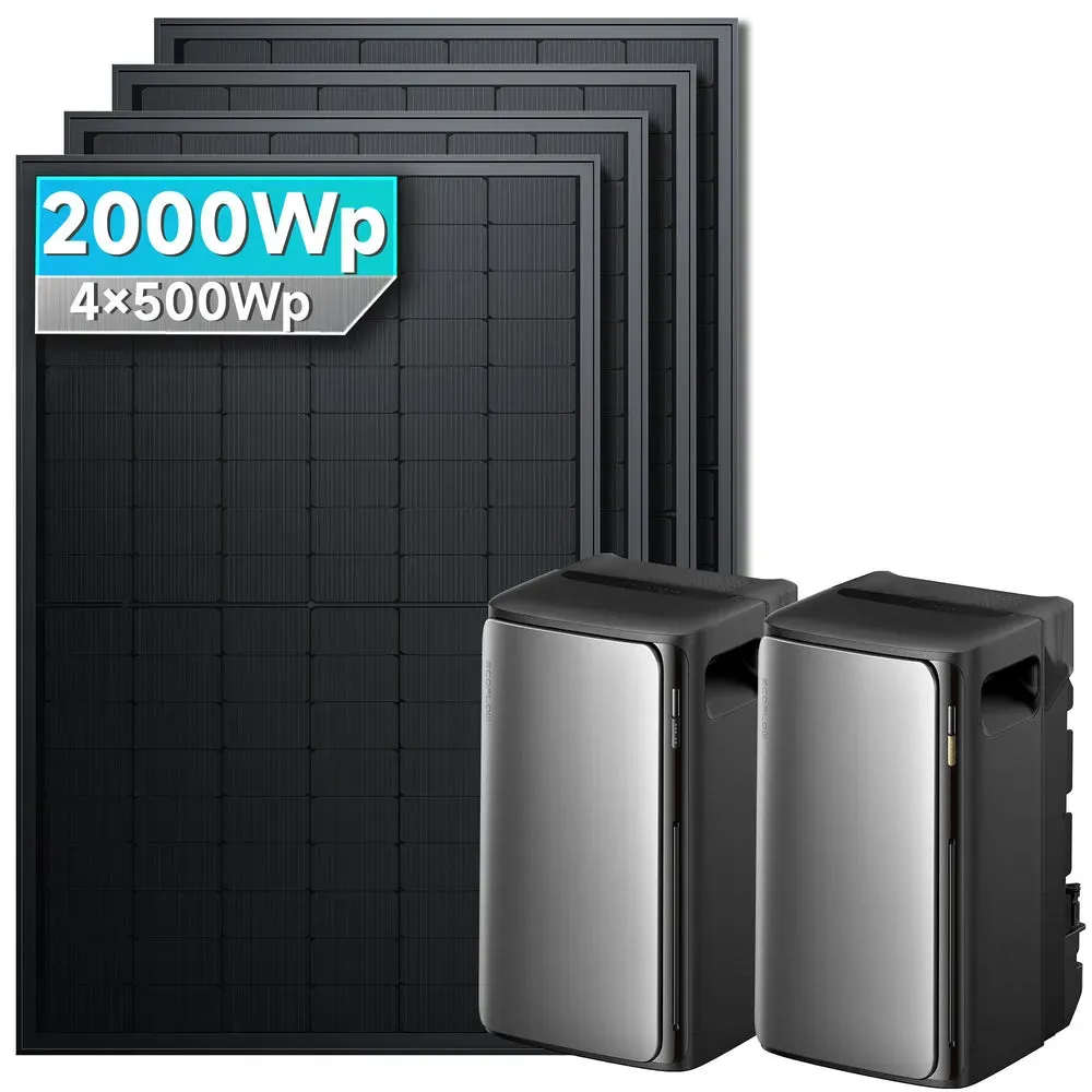 EcoFlow 2000W Balkonkraftwerk mit STREAM Ultra und AC Pro - 2000Wp ‚Äì 4 Module üî• / 1x AC Pro / Ohne HAL