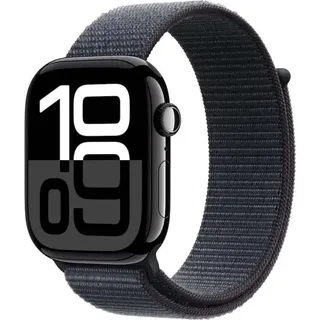 Apple Watch Series 10 GPS + Cellular 42 mm Aluminiumgehäuse diamantschwarz Sport Loop tinte