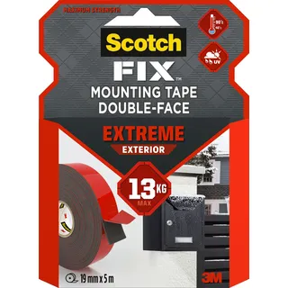 3M Scotch 19mm, x 5 m) – Extra stark, wetterfest & temperaturbeständig – Hält bis zu 13 kg – Kein Bohren nötig