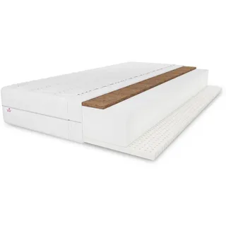 marpur Latexmatratze Tango 100x200 cm, Kokos-Matratze, Höhe ca. 20 cm, Härtegrad H3/H4, Farbe: Weiß, inkl. Bezug