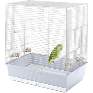 Imac Dora Plus Käfig für Nymphensittiche und Wellensittiche, verzinkt, Eisblau