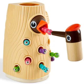 TOP BRIGHT Magnetisches Spielzeug Kinder Spiel ab 2 Jahre, Wurm Fangen Spiel Montessori Lernspielzeug ab 2 3 4 Jahren Jungen und Mädchen Geschenke