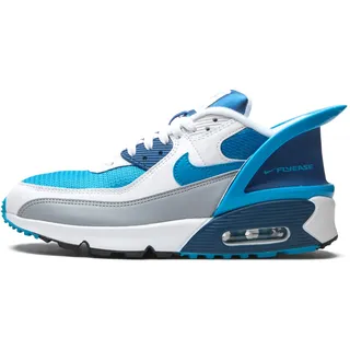 NIKE Air Max 90 Flyease GS Running Trainers Cv0526 Sneakers Schuhe (UK 5.5 us 6Y EU 38.5, White Laser Blue White 103) - 38.5 EU