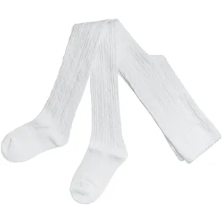 WERI SPEZIALS Strumpfhersteller GmbH Strickstrumpfhose Damen Strickstrumpfhosen >>Trachten : Zopf<< weiche Baumwolle weiß 44-46