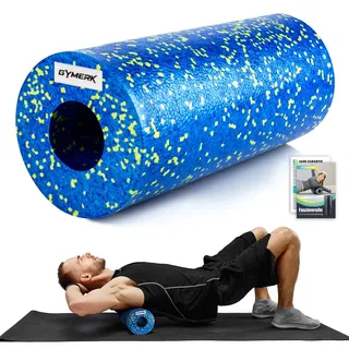 GYMERK Faszienrolle Mittlere Härte, Foam Roller (33 x 14 cm), Selbstmassage Fazienrolle zur Dehnung & Fitness des Rücken Wirbelsäule Beine, Effektive Massagerolle für funktionales Training
