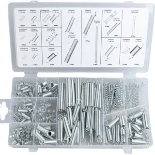 Benson Tools Federn Druckfedern Zugfedern 200tlg. Sortiment aus Federstahl verzinkt