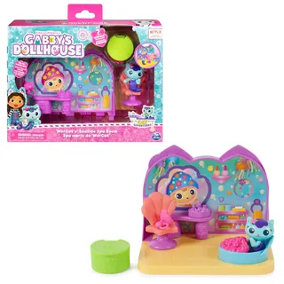Spin Master Gabby's Dollhouse Deluxe Room Spielset, Wellness Raum mit Meerkätzchen (engl. MerCat), Möbelstücken und thematischem Zubehör, ab 3 Jahren