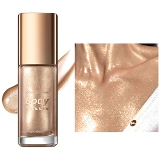 Body Shimmer Oil Body Highlighter Oil - Smooth Highlighter Makeup Feuchtigkeitsspendende Long Lasting Bronzing Drops Shimmer Body Oil Body Glow Shimmer Highlighter Makeup (#02 Roségold)