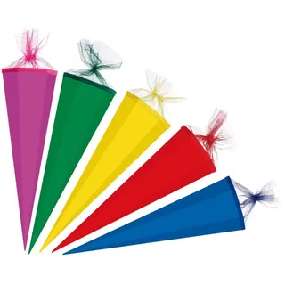 NESTLER Bastelschultüte bunt, 85 cm, eckig, 1 Stück, 5-fach sortiert
