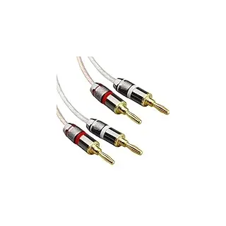 LoongGate Bananenspitzen HiFi-Lautsprecherkabel Blankes Kupfer Banane an Bananenstecker Lautsprecherkabel (1m)