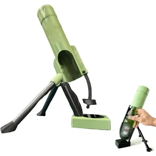 Bier Mörser,bier,51 mm Mörser-Bieröffner,Beer Bottle Mortar Automatischer FlaschenöFfner, Lustiger MöRser-FlaschenöFfner Zum DrüCken, für Zuhause,Bar und Party (Green)